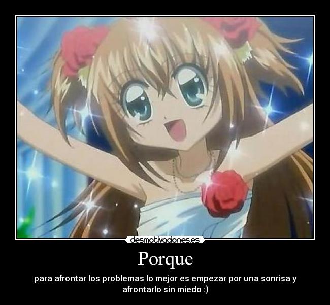 carteles kirari kirarin revolution anime porque sonrisa miedo felicidad afrontar alegre problemas desmotivaciones