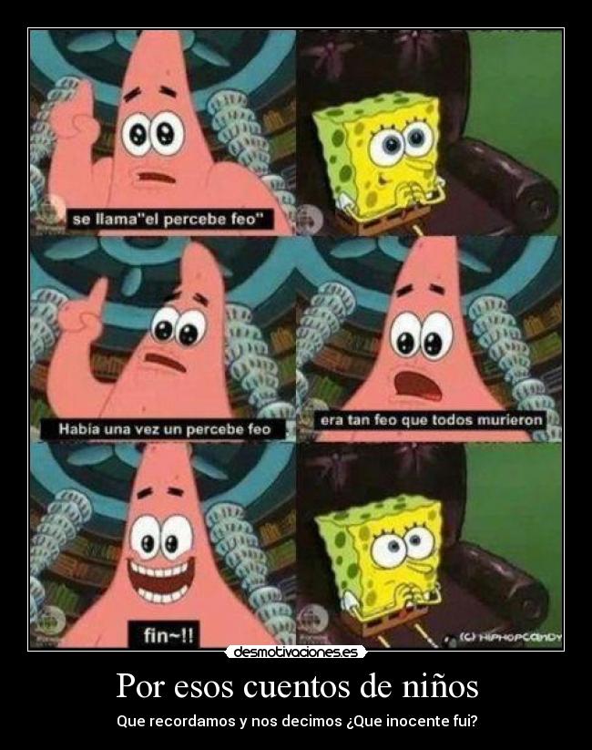 carteles bob esponja patricio ninos cuentos desmotivaciones