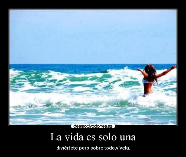 La vida es solo una - diviértete pero sobre todo,vívela.