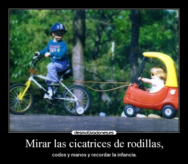 Mirar las cicatrices de rodillas, - 