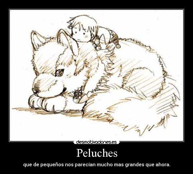 Peluches - que de pequeños nos parecían mucho mas grandes que ahora.
