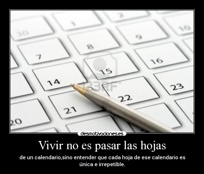 Vivir no es pasar las hojas - 