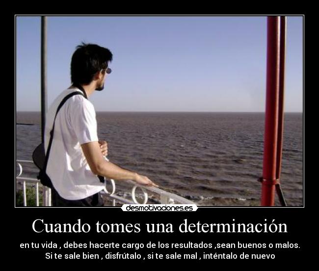 carteles cuando tomes una determinacion vida desmotivaciones