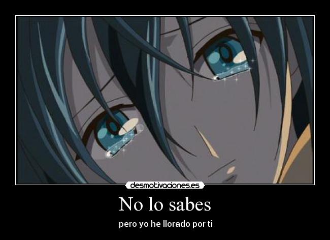 No lo sabes - pero yo he llorado por ti