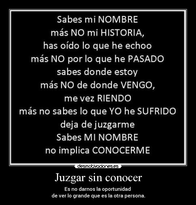 carteles juzgar sin conocer desmotivaciones