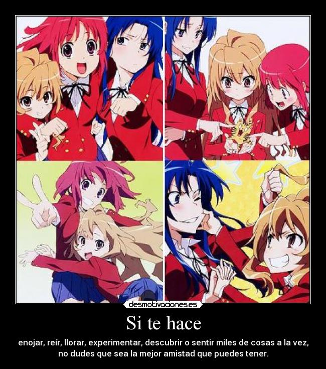 Si te hace - enojar, reír, llorar, experimentar, descubrir o sentir miles de cosas a la vez,
no dudes que sea la mejor amistad que puedes tener.