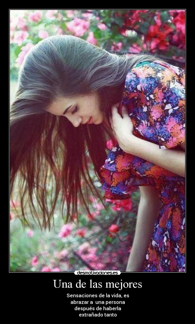 Una de las mejores - Sensaciones de la vida, es
abrazar a  una persona
después de haberla
extrañado tanto