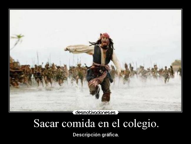 Sacar comida en el colegio. - Descripción gráfica.