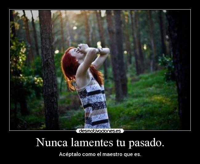 Nunca lamentes tu pasado. - Acéptalo como el maestro que es.