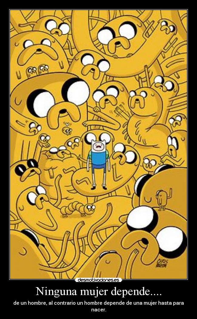 carteles mujer hombre mujer hora aventura finn jake loco desmotivaciones