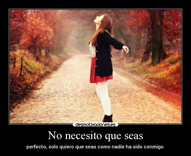 No necesito que seas -