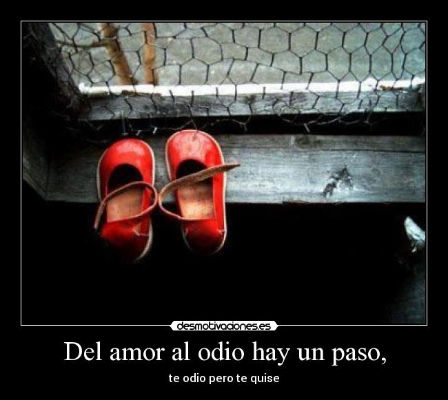 Del amor al odio hay un paso, -