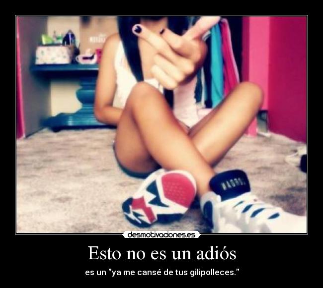 Esto no es un adiós - es un ya me cansé de tus gilipolleces.
