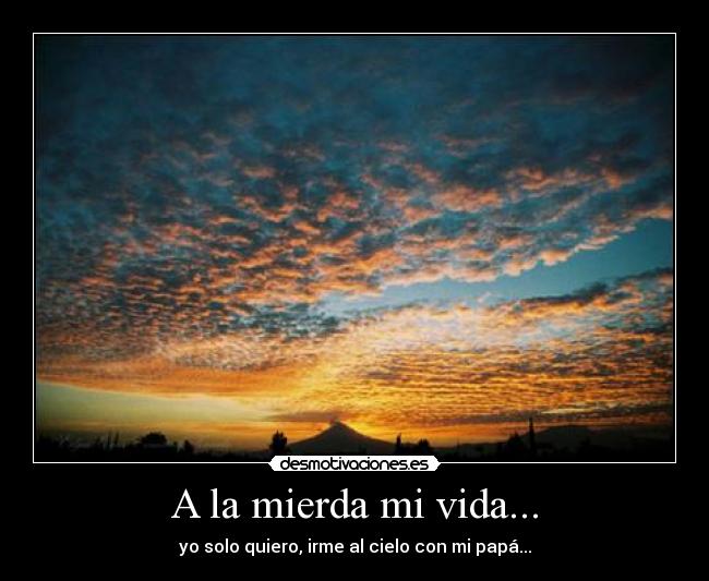 carteles vida mierda vida solo quiero irme cielo con papa desmotivaciones