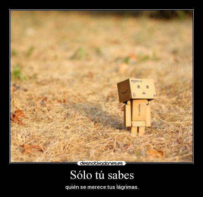 Sólo tú sabes - quién se merece tus lágrimas.
