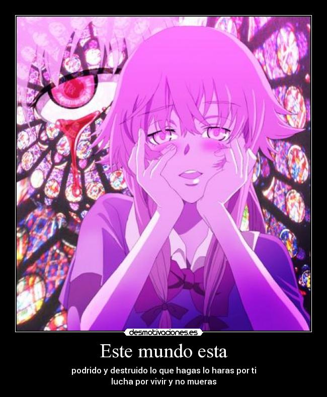 carteles mundo coros mirai nikki opening gasai yuno verdadera sustituta deux desmotivaciones