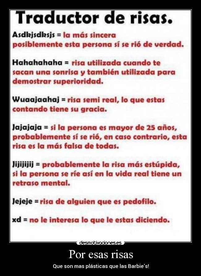 Por esas risas - Que son mas plásticas que las Barbies!