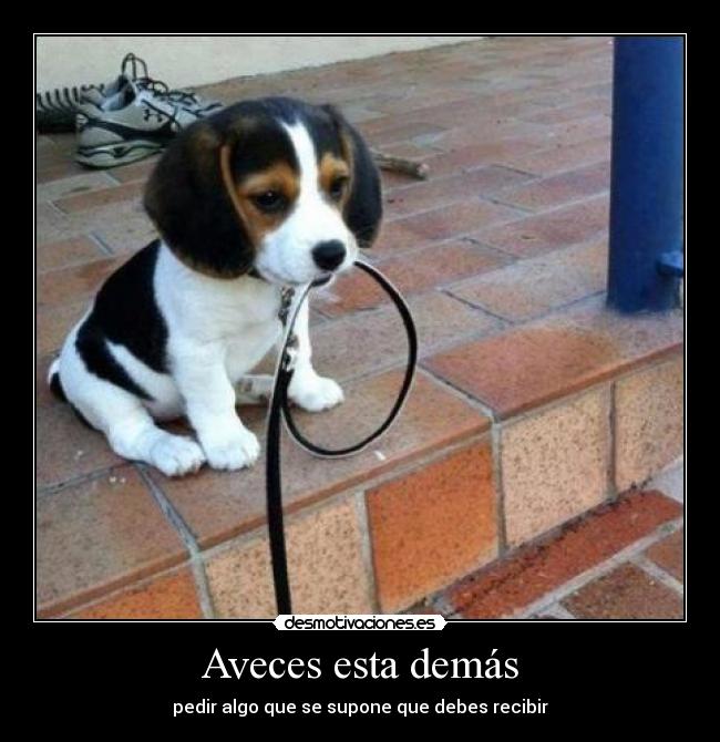 Aveces esta demás - pedir algo que se supone que debes recibir