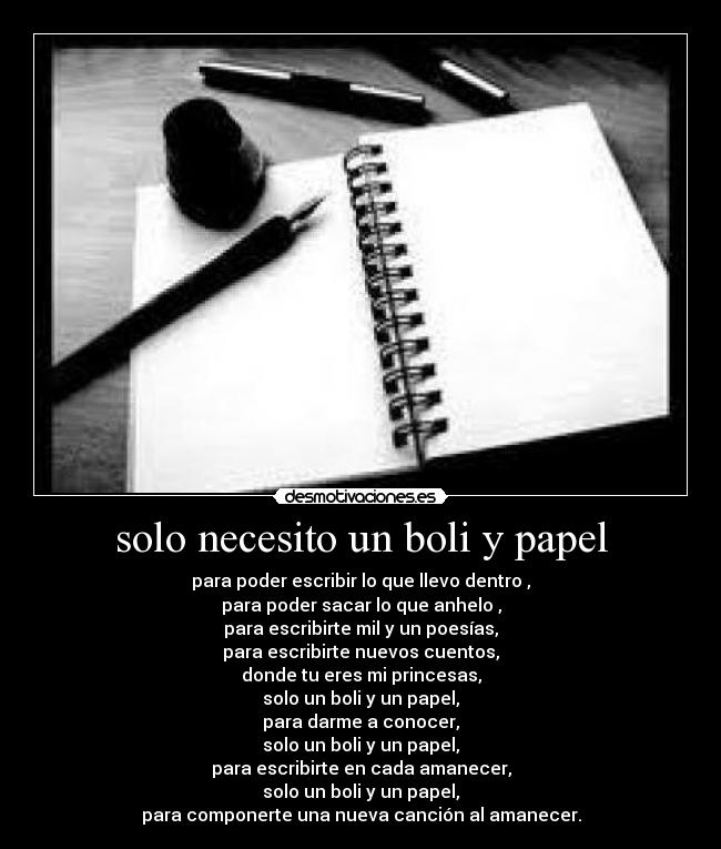 solo necesito un boli y papel -