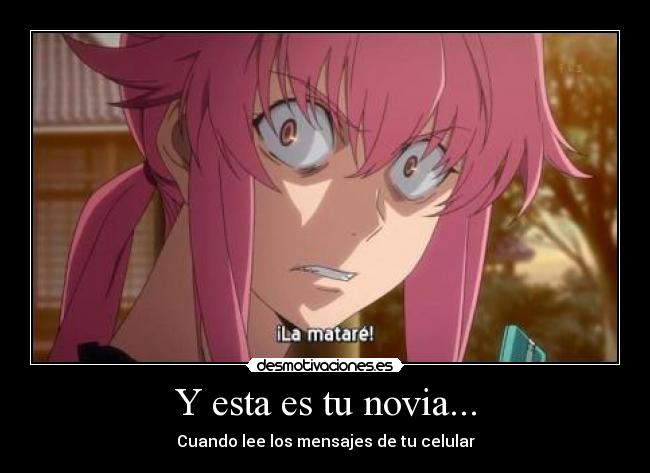 carteles novia mirai nikki desmotivaciones
