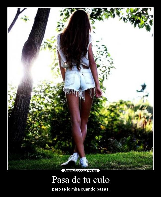 Pasa de tu culo - pero te lo mira cuando pasas.
