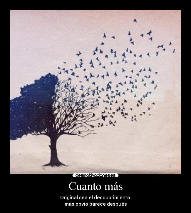 Cuanto más - Original sea el descubrimiento
mas obvio parece después