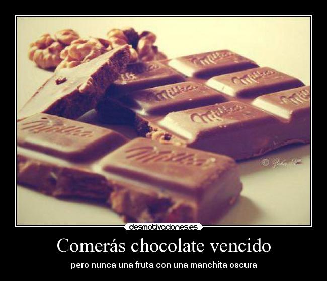 Comerás chocolate vencido - pero nunca una fruta con una manchita oscura