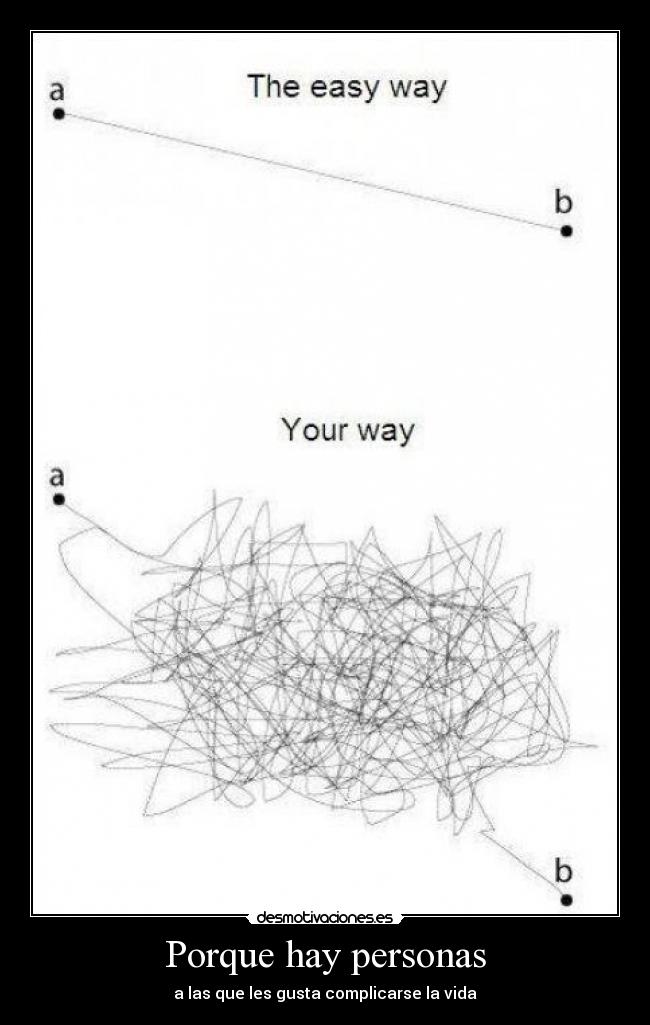 carteles porque hay personas las que les gusta complicarse vida desmotivaciones