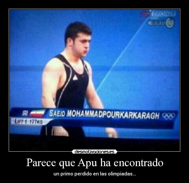 Parece que Apu ha encontrado - un primo perdido en las olimpiadas...