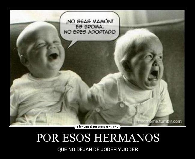 POR ESOS HERMANOS - QUE NO DEJAN DE JODER Y JODER