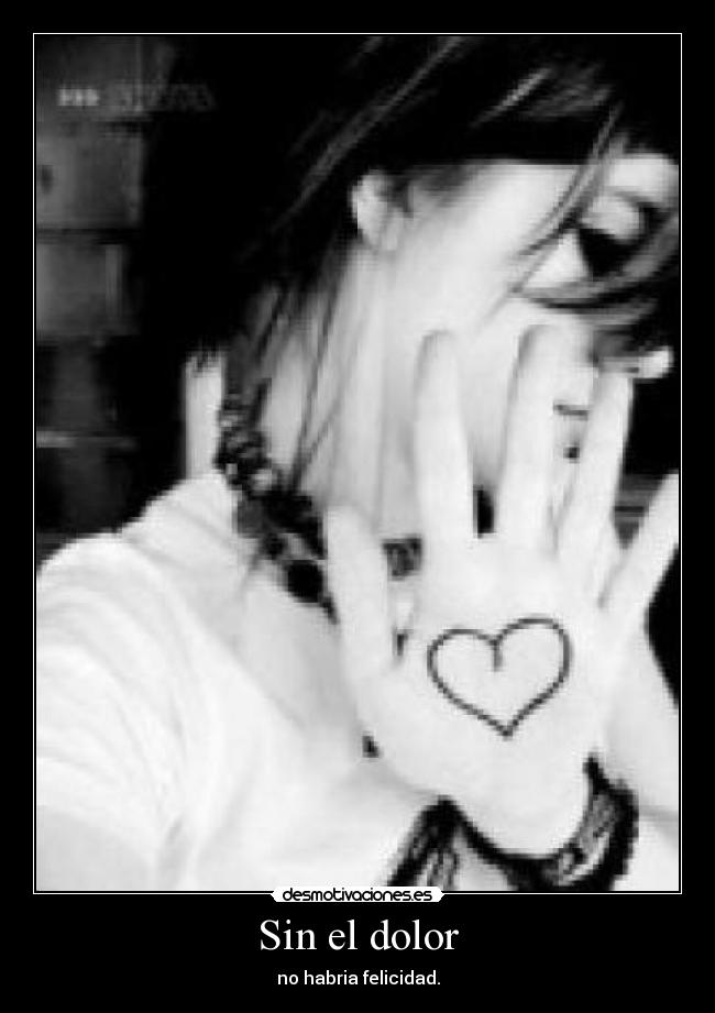 Sin el dolor - no habria felicidad.