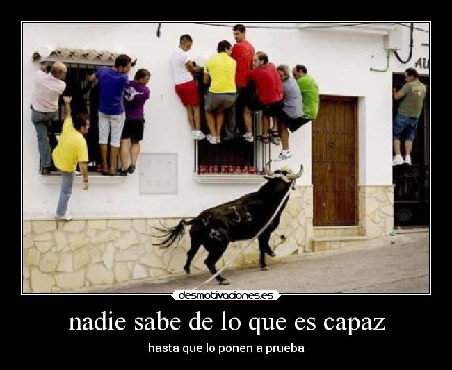 nadie sabe de lo que es capaz -