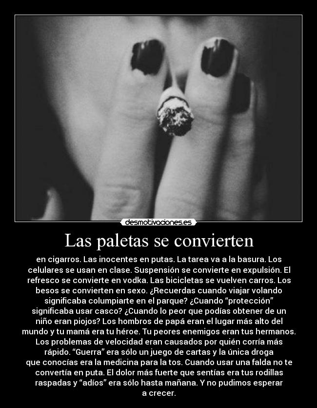 Las paletas se convierten -