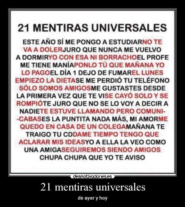 21 mentiras universales -