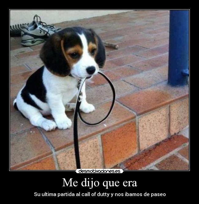 Me dijo que era - Su ultima partida al call of dutty y nos ibamos de paseo