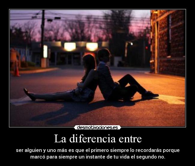 La diferencia entre -