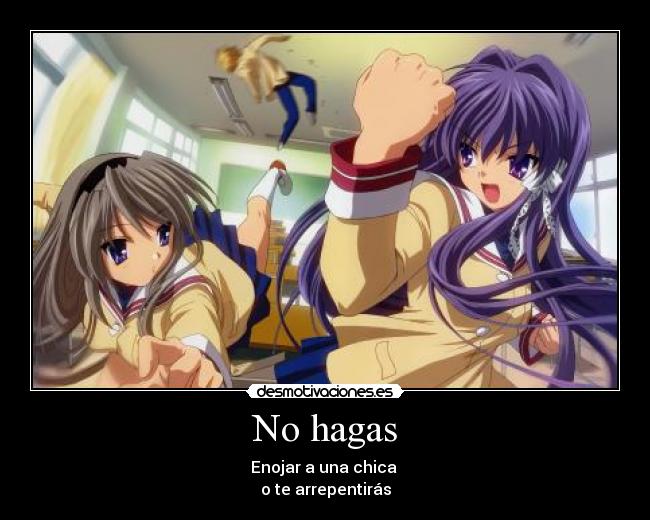 carteles anime clanad youhei sonohara tomoyo sakagami kyou fujibayashi combo desmotivaciones