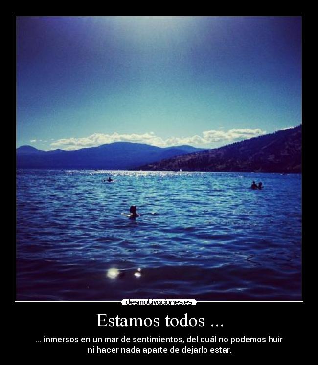 Estamos todos ... - ... inmersos en un mar de sentimientos, del cuál no podemos huir
ni hacer nada aparte de dejarlo estar.