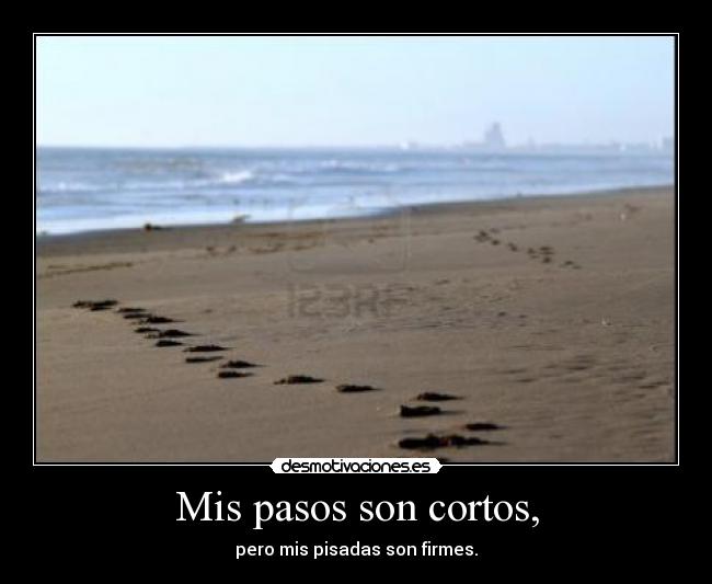 Mis pasos son cortos, - pero mis pisadas son firmes.