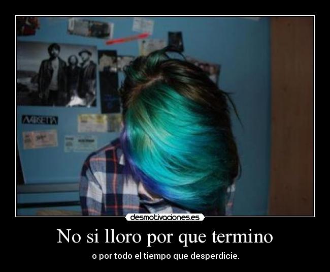 No si lloro por que termino - o por todo el tiempo que desperdicie.
