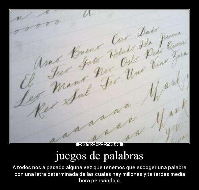 juegos de palabras -
