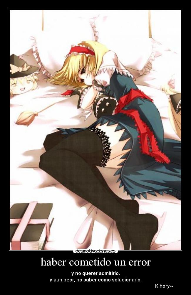 carteles touhou alice margatroid errores admitirlo saber solucionarlo anime desmotivaciones