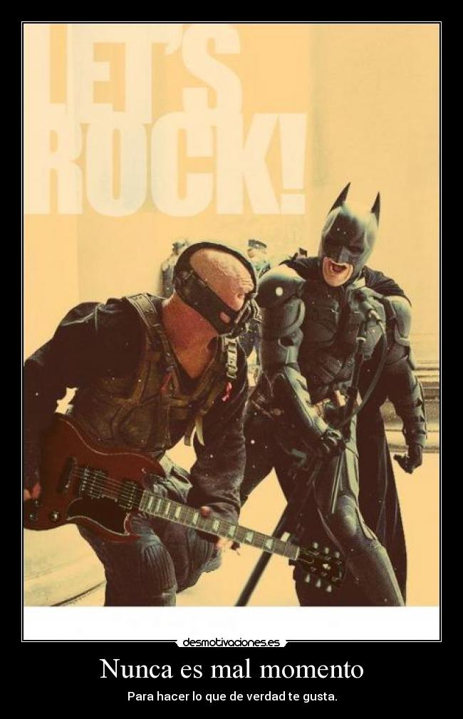 carteles bane batman dark night rises rock metal lets rock desmotivaciones