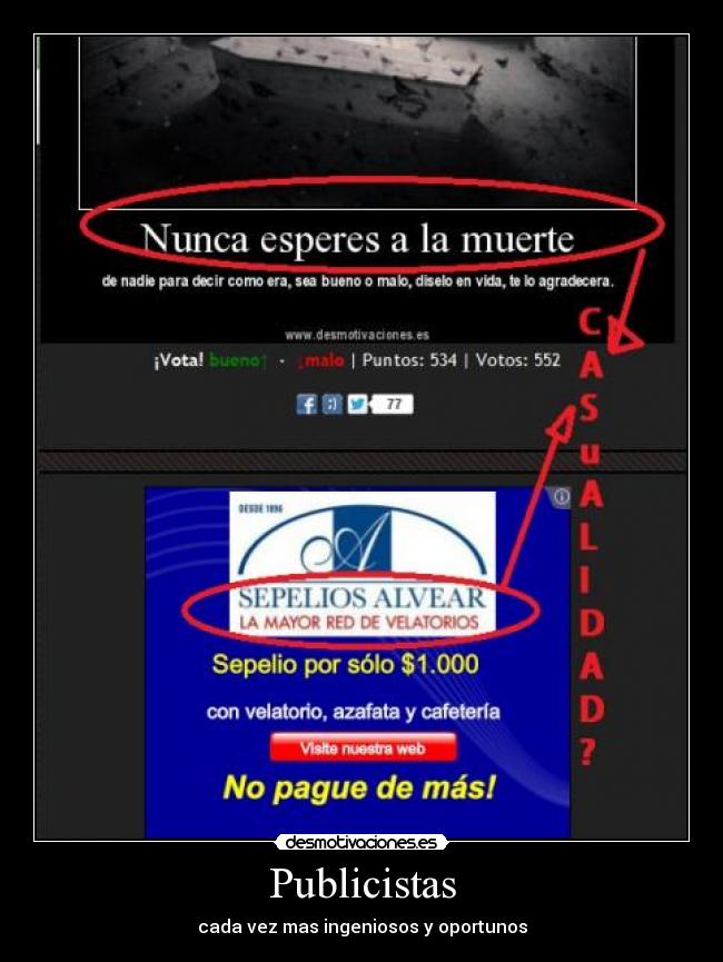 Publicistas - cada vez mas ingeniosos y oportunos