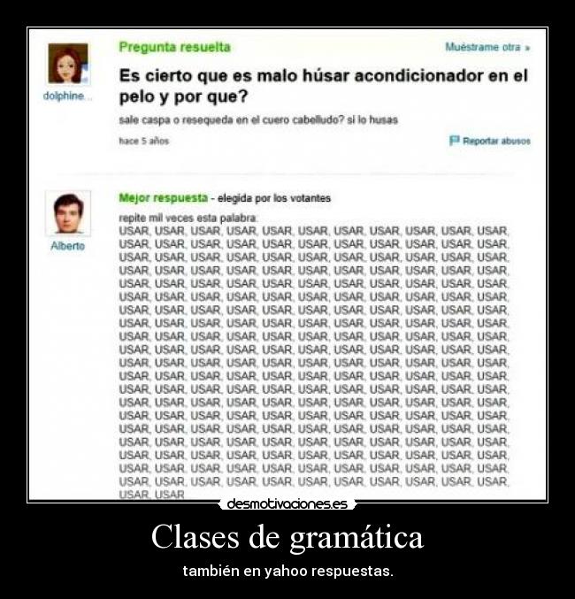 Clases de gramática - también en yahoo respuestas.
