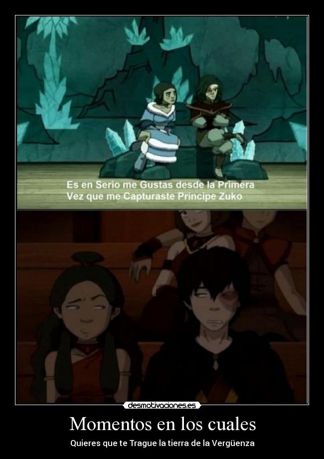 carteles katara zuko avatar leyenda angg desmotivaciones