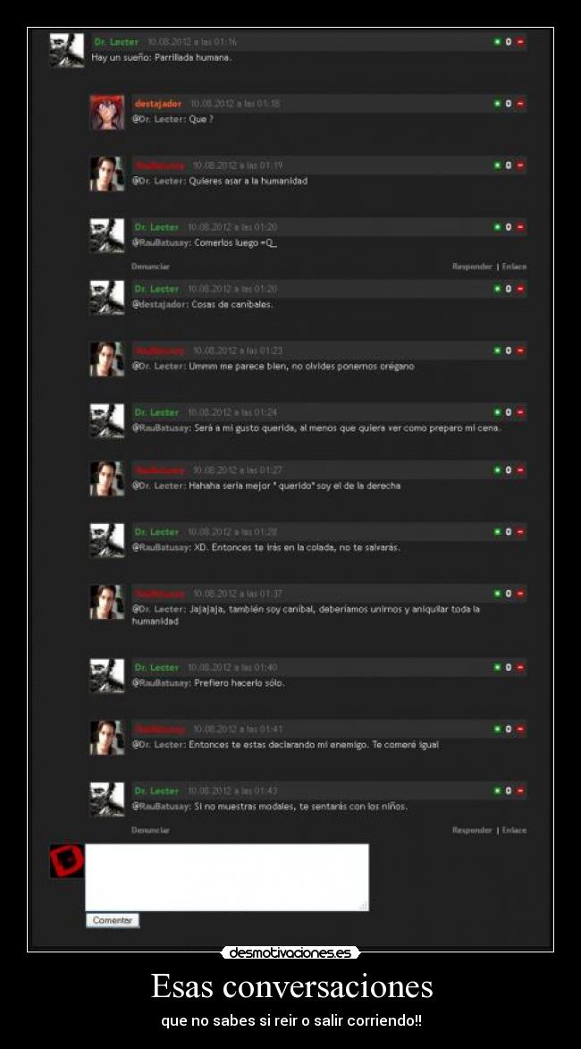 Esas conversaciones - que no sabes si reir o salir corriendo!!