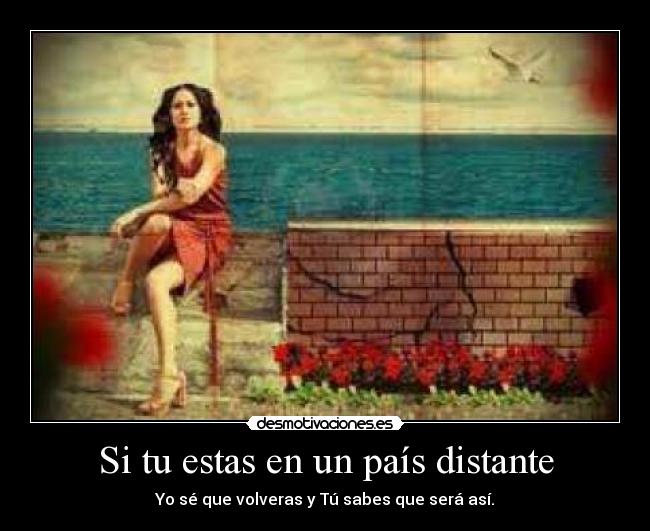 Si tu estas en un país distante - Yo sé que volveras y Tú sabes que será así.