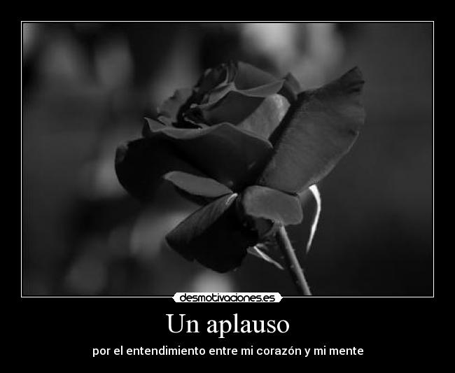 Un aplauso - por el entendimiento entre mi corazón y mi mente