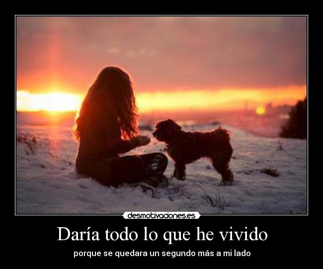Daría todo lo que he vivido - porque se quedara un segundo más a mi lado